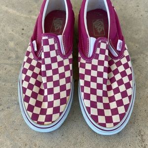 Vans Unisex Classic Slip On Checkerboard Rosette/True White Women's 11/Men's 9.5